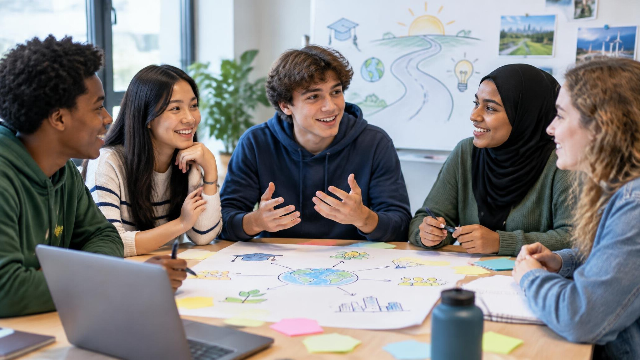 young people discussing future