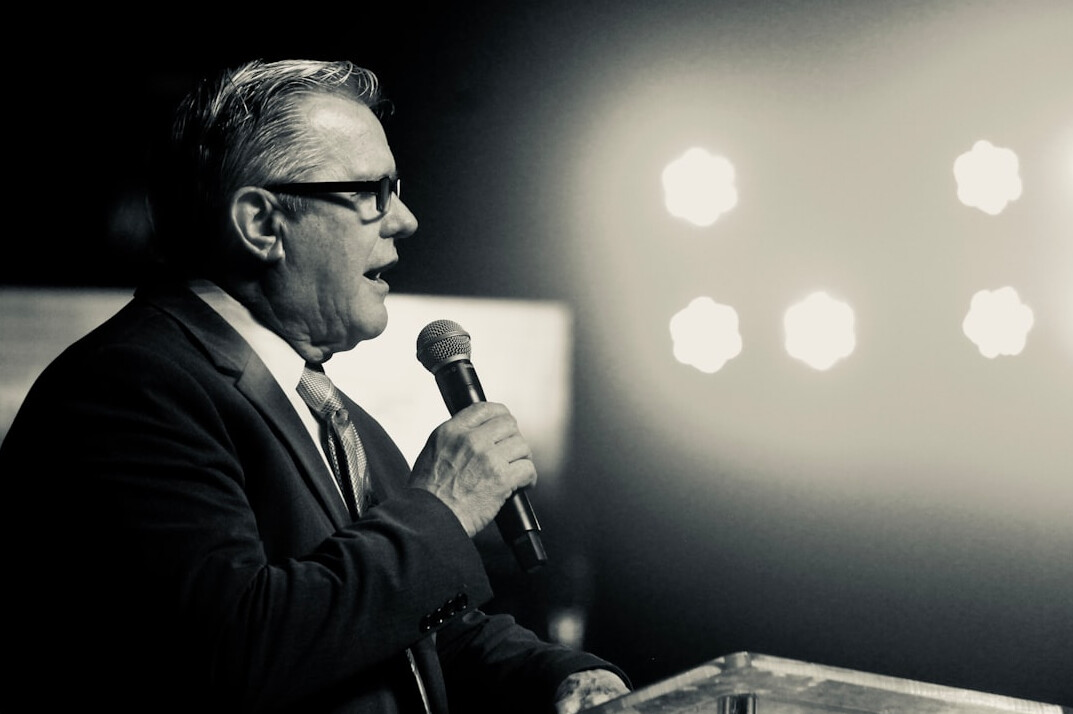 politician at podium