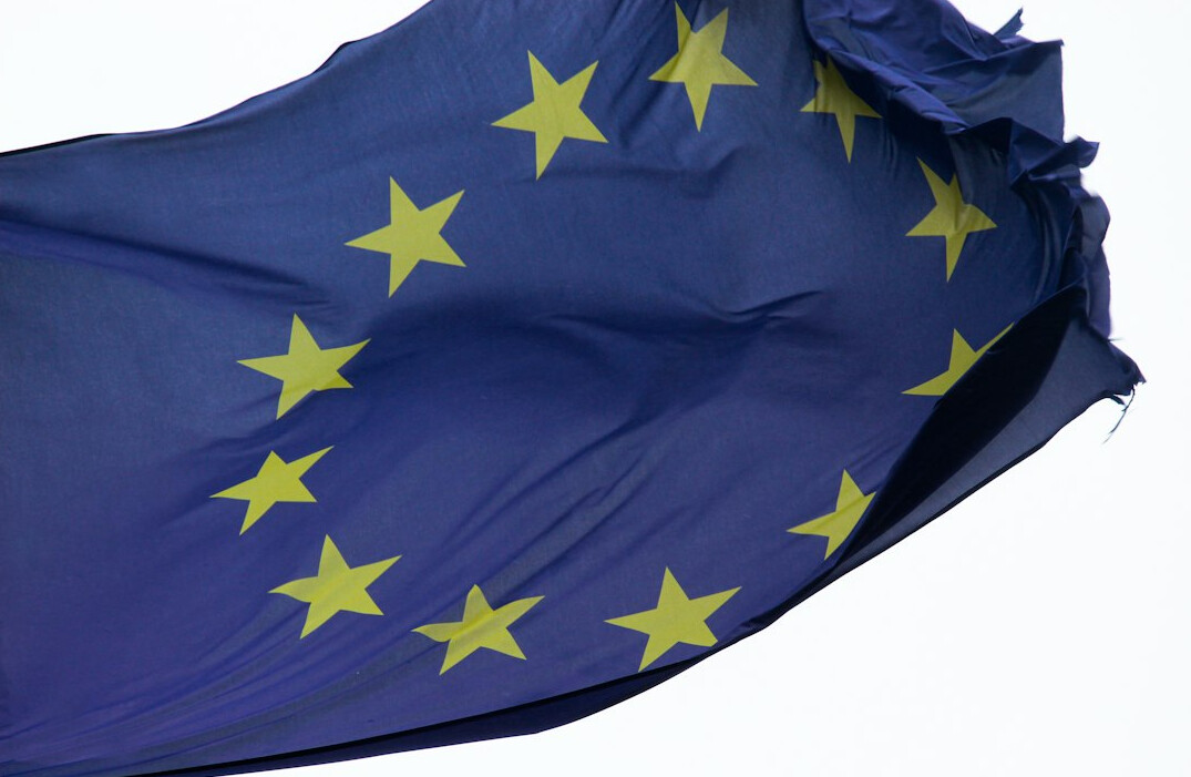 european union flag waving