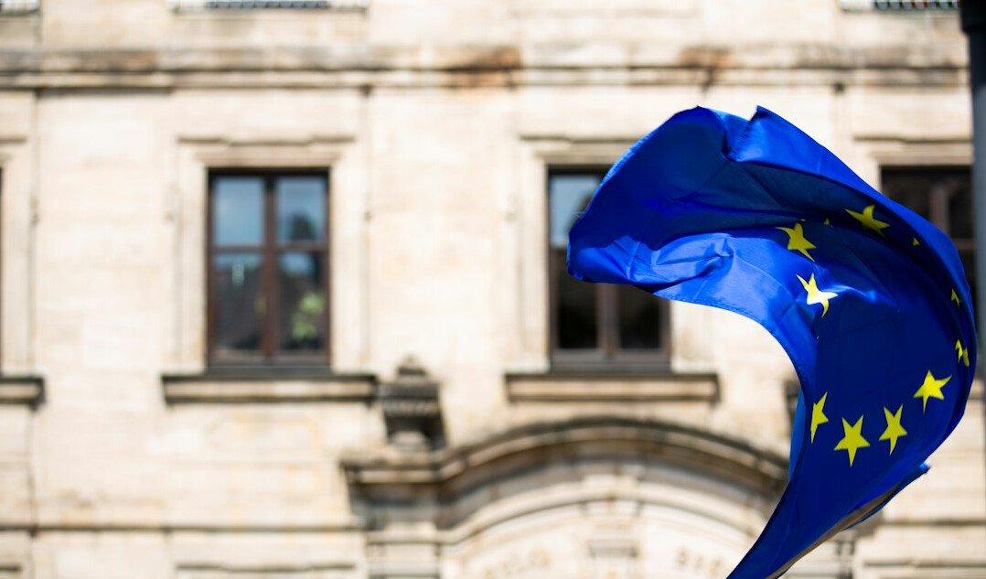 european union flag waving